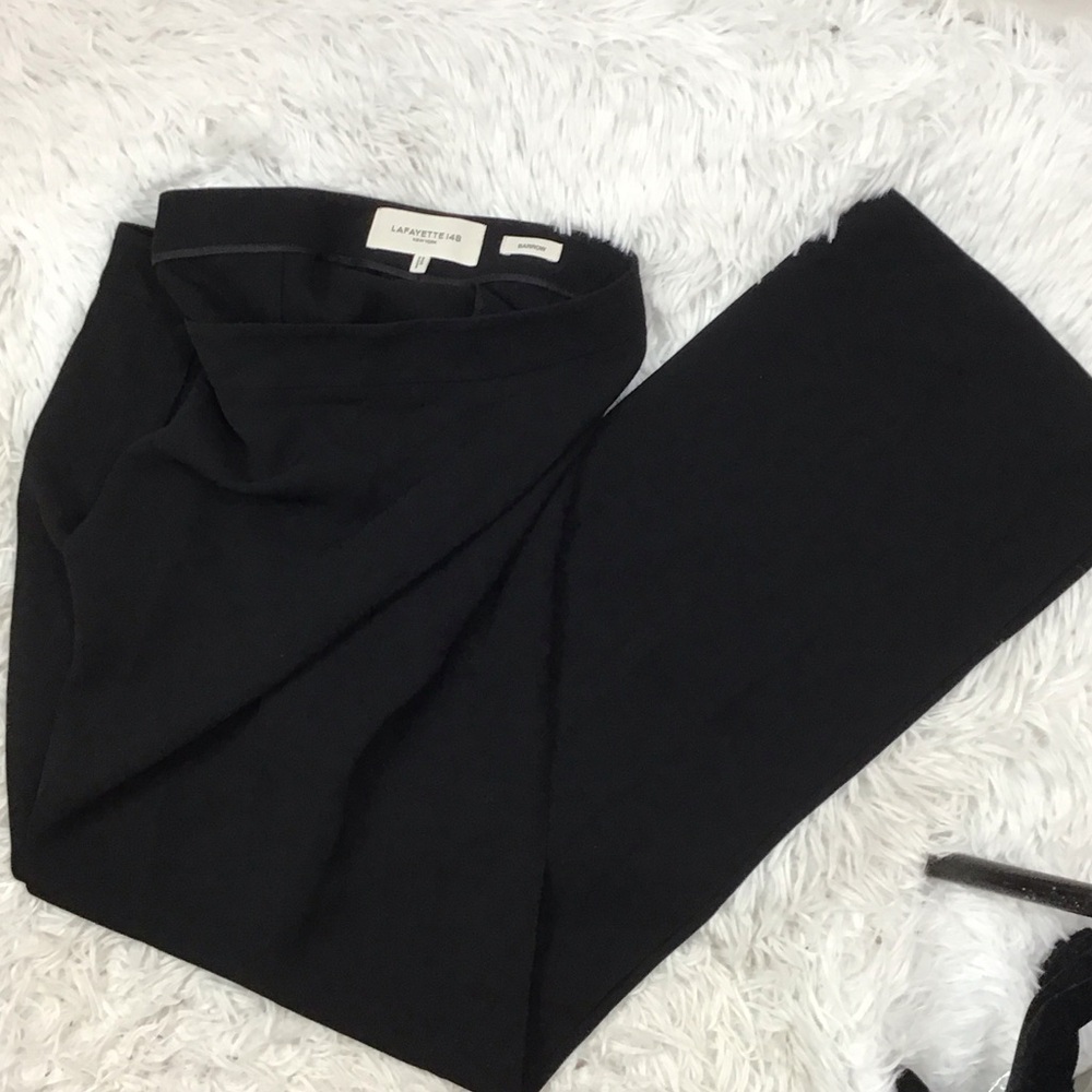 Lafayette 148 New York Barrow Finesse crepe straight leg pants trousers 12